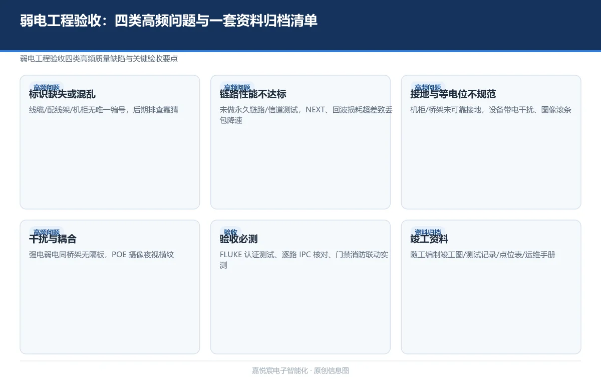 弱电工程验收：四类高频问题与一套资料归档清单